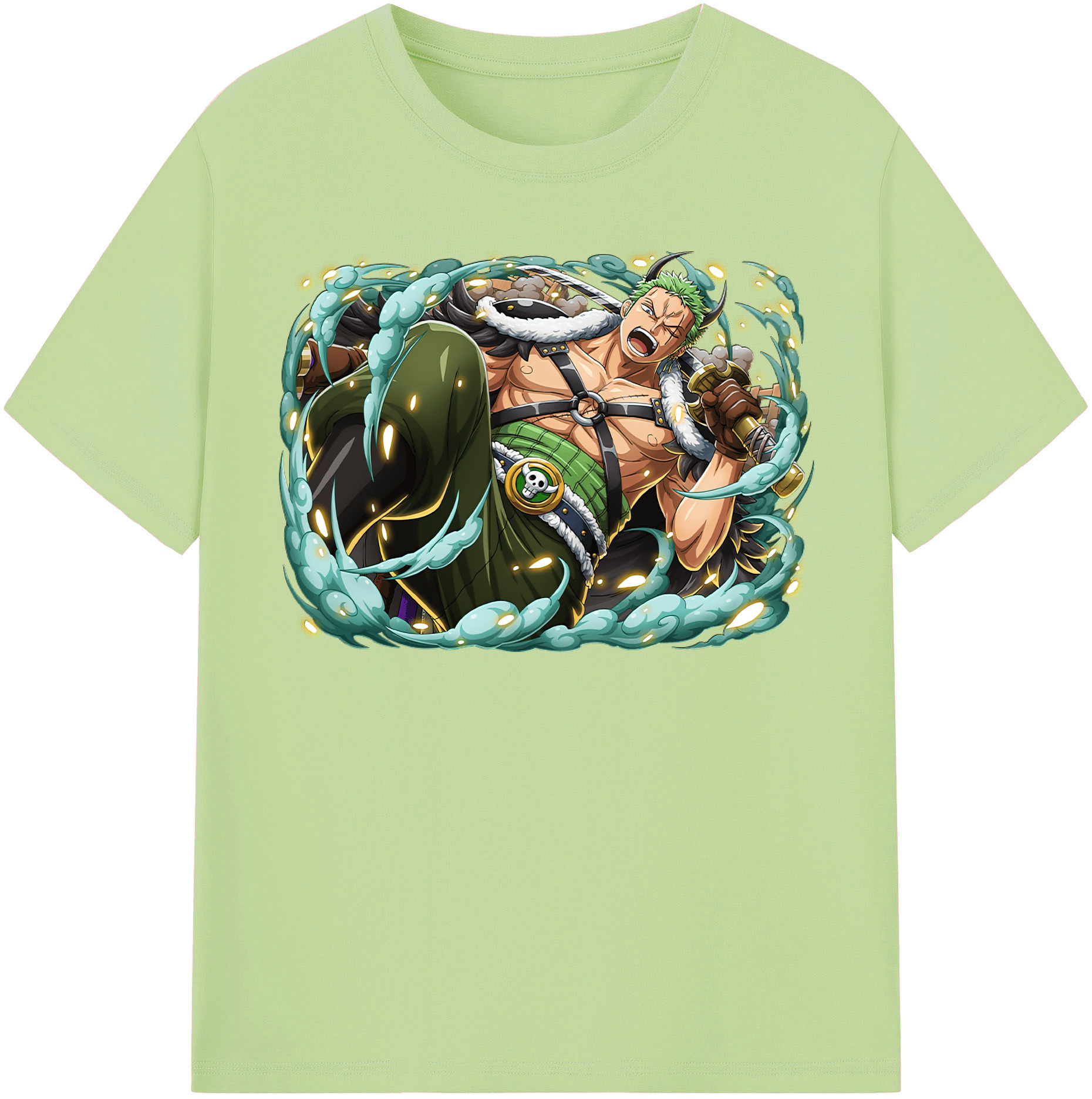 ワンピース ロロノア・ゾロ ONE PIECE Roronoa Zoro 綿100％半袖Tシャツ（フロントプリント）